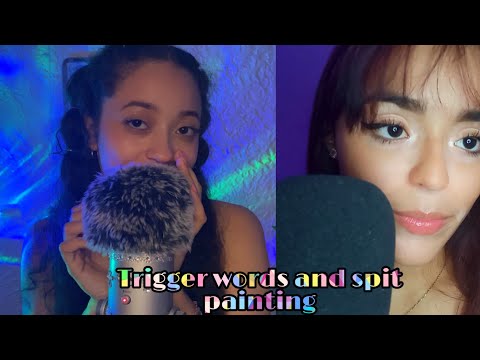 ASMR | Spit painting with trigger words / Collab with @Esme asmr❤️