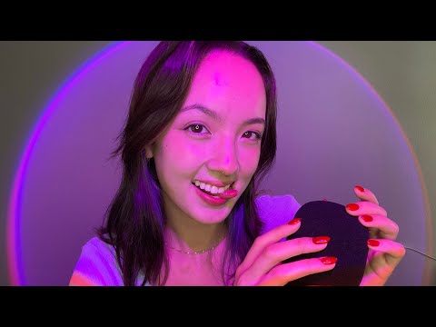 ASMR | Mouth Sounds and Mic Rubbing + (Touching Your Face and Hand Sounds)
