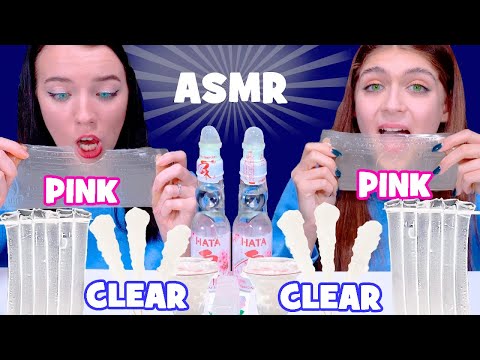 ASMR Clear Food VS Pink Food Race MUKBANG 먹방
