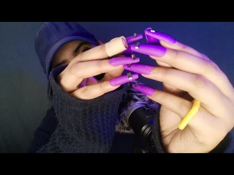 ASMR Fast and Aggressively Tapping Tingly Long Nail with Mouth Sounds