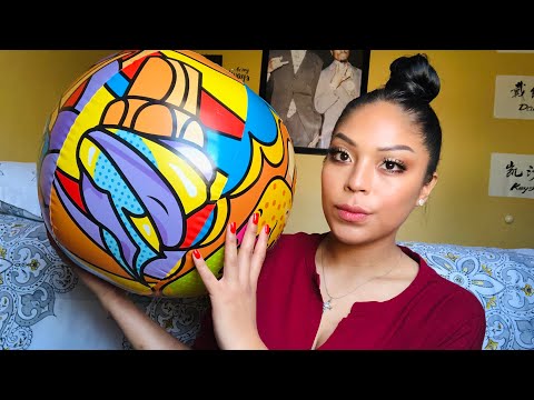 ASMR BEACHBALL BLOWING AND SCRATCHING