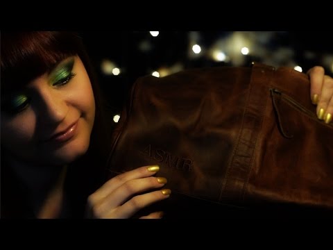 ASMR Leather Sounds and Gum Chewing with Mouth Sounds. Mahi Purse Show and Tell