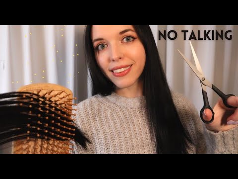 ASMR Tingly Hair Salon Roleplay (Haircut, Brushing & Scalp Scratching) 🤍 NO TALKING
