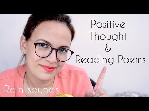 ASMR Whispering ~ A Positive Thought + Reading Poems (rain sounds in background)