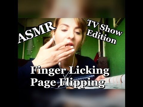ASMR || Finger Licking & Page Flipping || TV Show Edition