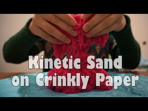 ASMR ★ Kinetic Sand on Crinkly Paper Wrap (+hand movements)