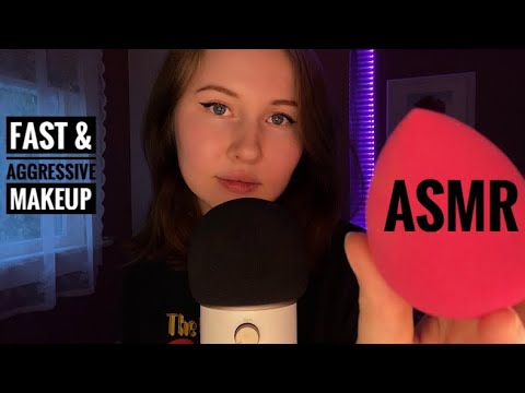 ASMR~Fast & Aggressive Doing Your Makeup But I'm Not Allowed to Edit!😬