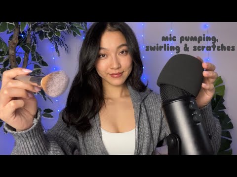 ASMR Foam Mic Swirling & Scratches  | Mouth Sounds & Brushing Your Face