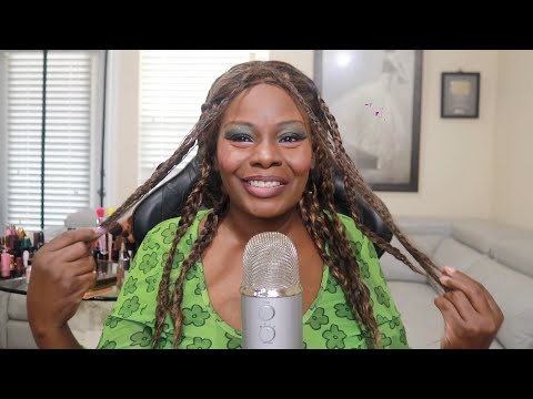 Removing Braids From Wig ASMR Gum Chewing