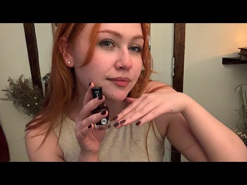 ASMR Chit Chat While Doing My Nails (Whispered Ramble)