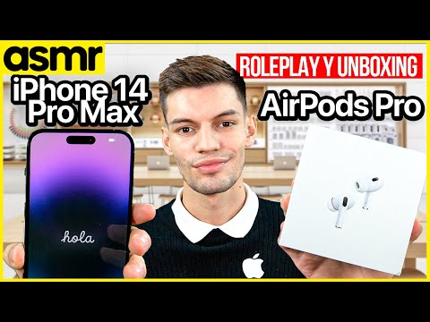 asmr roleplay iPhone 14 pro max y airpods pro ASMR español unboxing