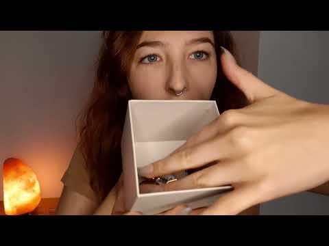 ASMR what's in the box?! | tapping, scratching & whispers @Becky D Reiki ASMR