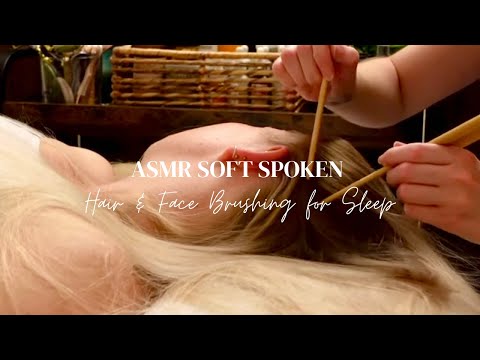 ASMR Soft Spoken Face & Hair Brushing on Beautiful Becca | Nape Attention & Scalp Check for sleep