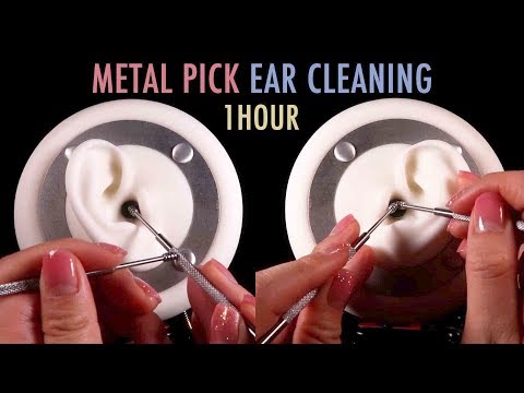ASMR. 1 Hour of Ear Cleaning w/Metal Earpicks 🍯(No Talking)