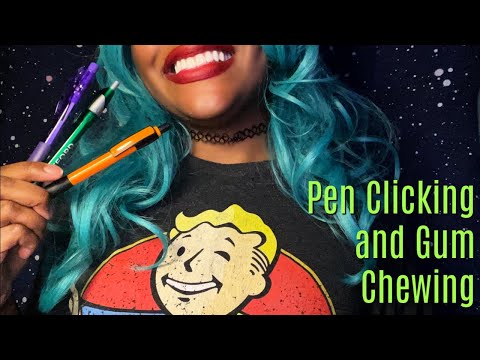 ASMR | Aggressive Pen Clicking and Gum Chewing (No Talking)