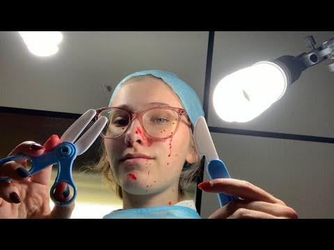 ASMR// Alive Autopsy// Tapping+ Gloves+ Slime+ Whispering// FAKE BLOOD WARNING// Halloween Series//