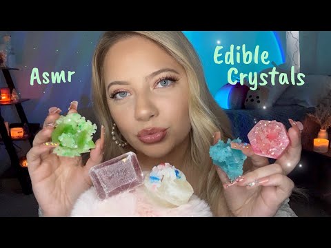 Asmr with Edible Crystals 💎 Crunchy Eating Sounds, Crystal Tapping and Scratching