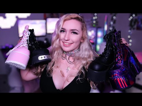 shoes haul | shoe tapping & scratching | different fabrics & textured sounds (ASMR)