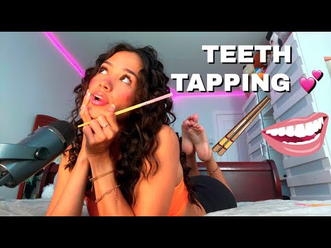 ASMR| TEETH TAPPING WITH CHOPSTICK ( NEW TRIGGER)💕
