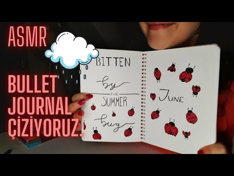 Türkçe ASMR | Rahatlatıcı Yağmur Sesleriyle Bullet Journal Çiziyoruz 🤍🌧 | MİNİMUM AĞIZ SESİ