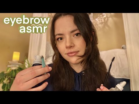 ASMR Doing Your Eyebrows and Skincare (Cozy Personal Attention)