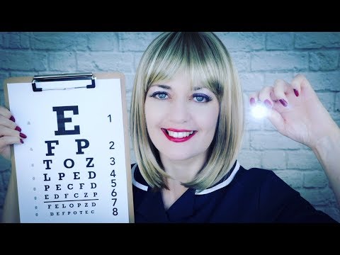 ASMR Eye Check-Up and Vision Test (including Follow the Light, Eye Drops, Snellen Chart)