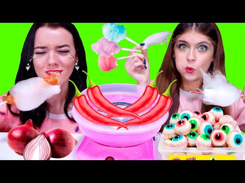 Cotton Candy Challenge ! ASMR Eating Sounds By LiLiBu!