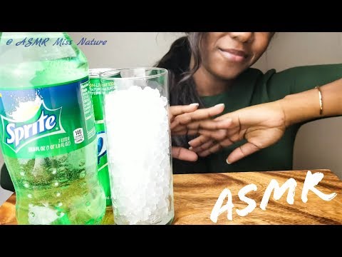 ASMR❄ BUBBLES❄ Eating Ice❄ and drinking SPRITE/  No Talking