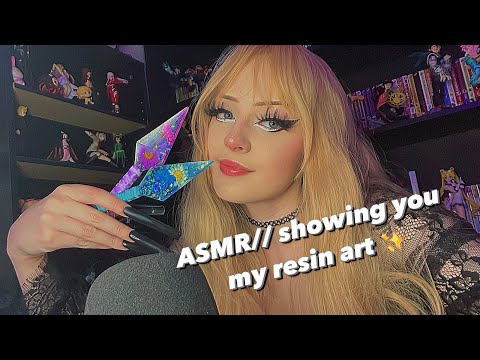 ASMR// showing you my resin art|Etsy Restock 💖|(talking and tapping)