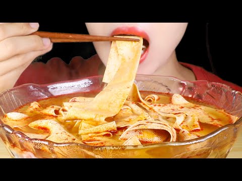 ASMR Malatang Hot Pot with Tofu Skin Noodles | Eating Sounds Mukbang
