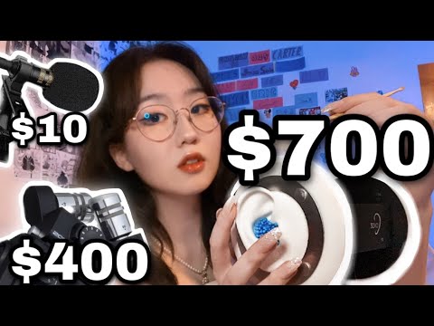$10 vs $700 ASMR Mic? 🤔💥which one is the best? [PoP voice, Zoom H6, 3DIO]