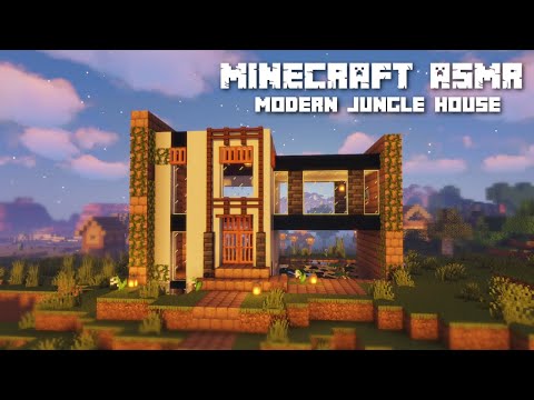 Minecraft ASMR For Sleep ⛏️ Building a Modern Jungle House 🏡 Close Ear to Ear Whispers