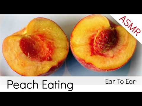 Binaural ASMR Peach Eating l Eating Sounds and Mouth Sounds