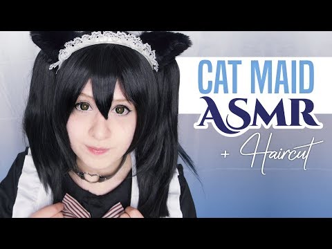 Cosplay ASMR - Sweet Cat-Maid takes care of YOU! + Haircut - ASMR Neko