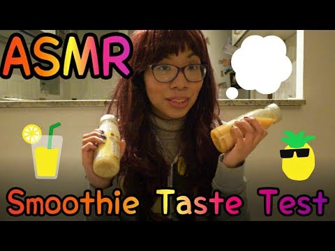 ASMR SOFT SPEAKING: Smoothie Taste Test/Review! 🍹🍍| Rambling + BINAURAL Tapping & Liquid Sounds