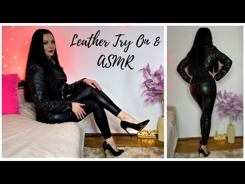 ASMR Leather Try On 🖤 Leather Pants & Leather Jacket ✨ Tingly  Sounds