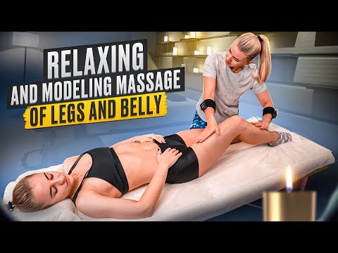 ASMR MODELING AND ANTI-CELLULITE MASSAGE FOR LEGS AND ABDOMEN FOR FITNESS GIRL ALINA