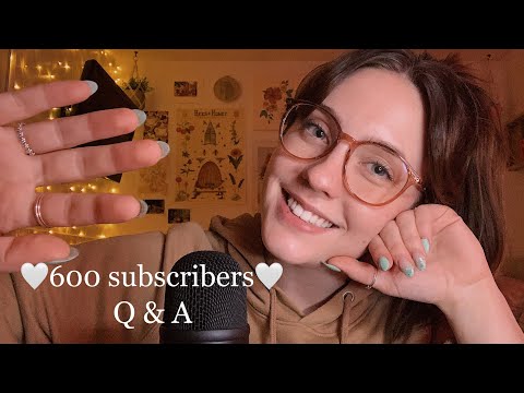 ASMR 600 Subscriber Special! Q&A + Tapping🌹❣️