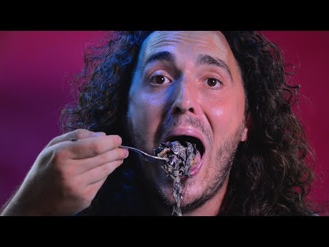ASMR Eating Squid Ink Pasta with Bacon Rosemary Parmesan Cream Sauce 먹방