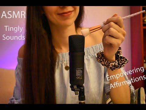 ASMR tingly sounds for relaxation and empowering affirmations (Triggers, Mic Brushing and Tapping) 💤