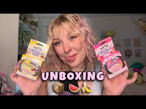 ASMR Unboxing A Crazy Aaron’s Thinking Putty Package! Summer Collection Taps + Rambling 🍉🧊🍌