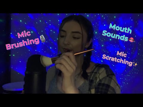 ASMR | Mic Brushing, Mic Scratching & Mouth Sounds (no mic cover) 🎙