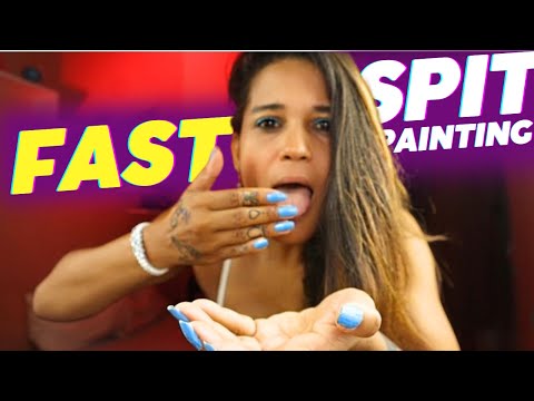 ASMR FAST SPIT PAINTING 👅💦