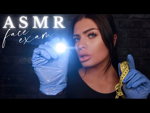 ASMR Face Examination  🔦👩🏻‍⚕️ (measuring, light triggers, face touching,)