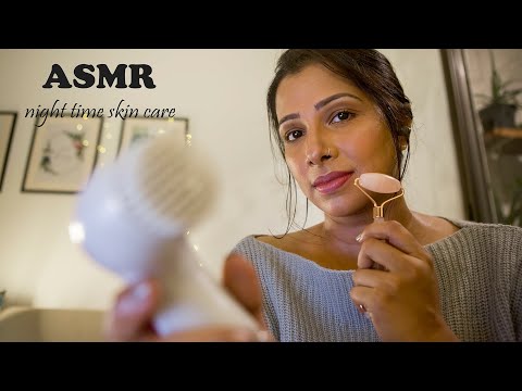 Indian ASMR| soft spoken| extremely tingly layered sounds, skin care/massager, facial roller massage