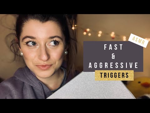 Fast and Agressive ASMR (tapping, brushing, plucking triggers, shhh, kissing)