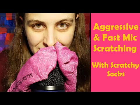ASMR Fast & Aggressive Mic Scratching With Scratchy Socks - No Mic Cover - No Talking After Intro