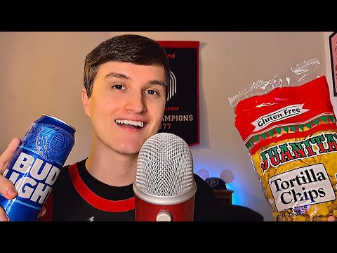 ASMR Chips and Salsa & Drinking with Me (Mukbang) 🌮