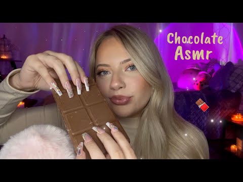 Asmr with Chocolate 🍫 Long Nail Tapping & Scratching