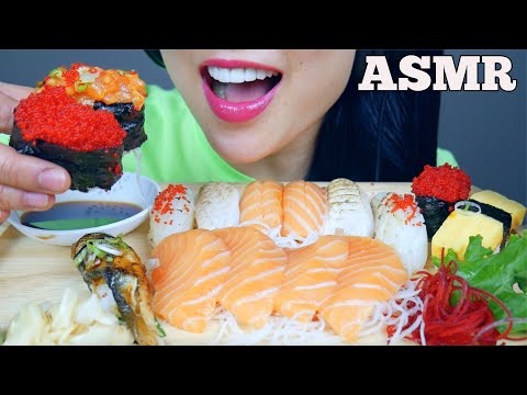 ASMR SUSHI PLATTER *SASHIMI + NIGIRI + ABURI (EATING SOUNDS) NO TALKING | SAS-ASMR